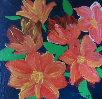 In Acryl gemaltes Bild mit den Titel Moment von Maggie Riet, gemalt im Juni 2014 mit der Größe 30 mal 30 cm.